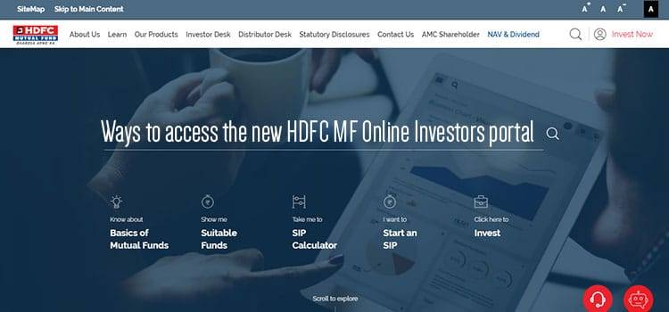 Ways to access the new HDFC MF Online Investors portal
