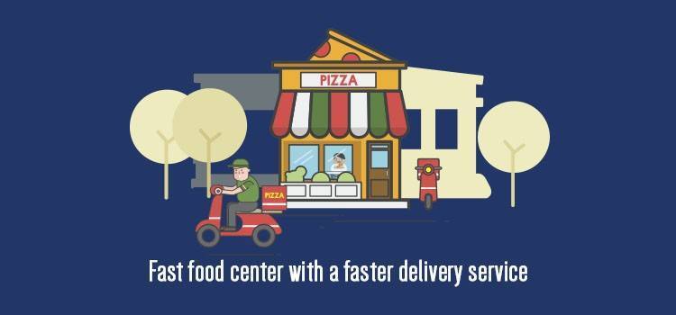 Fast food center with a faster delivery service